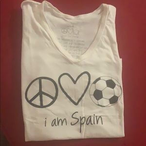 Peace love world soccer t-shirt